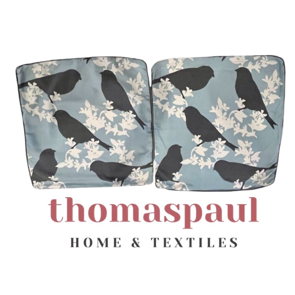 Pair of thomaspaul Thomas Paul Hand Sewn Hand Printed Pillow Covers w Zip Close